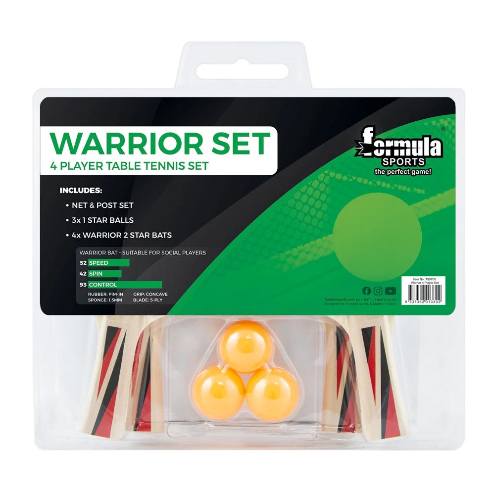 Table Tennis Warrior 4P Set & Net